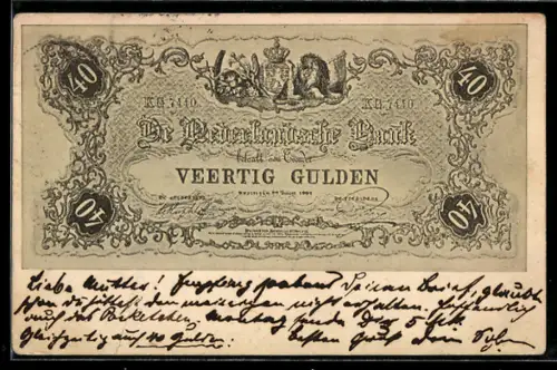 AK De Nederlandsche Bank, Veertig Gulden, 40 Gulden Geldschein
