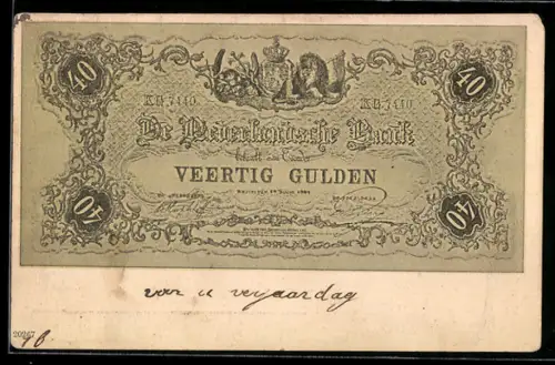 AK Vierzig niederländische Gulden-Schein, Veertig Gulden