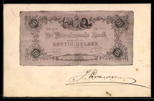 AK De Nederlandsche Bank, Zestig Gulden, Banknote