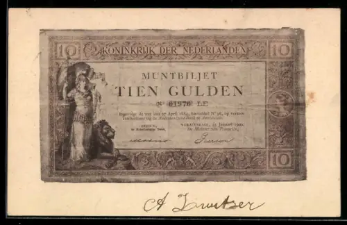 AK Holländischer Geldschein 10 Gulden