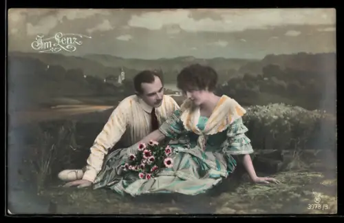 Künstler-AK Photochromie Nr. 3978/3: Im Lenz, Liebespaar