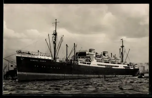 AK Passagierschiff M.S. General Osorio der Hamburg-Amerika Linie im Hamburger Hafen