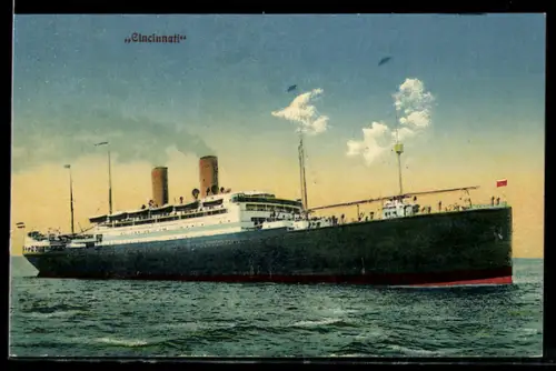 AK Passagierschiff Cincinnati langsame Fahrt laufend