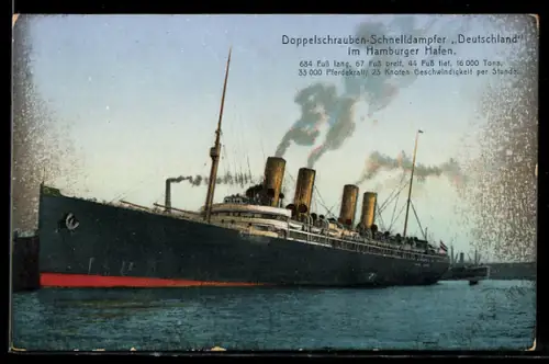 AK Passagierschiff Deutschland im Hamburger Hafen