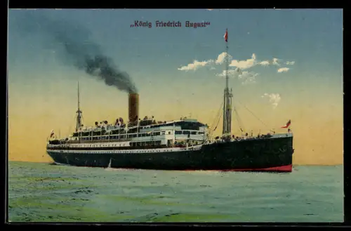 AK Passagierschiff König Friedrich August auf hoher See