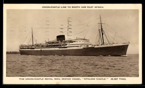 AK Passagierschiff R.M.M.V. Athlone Castle der Union-Castle Line
