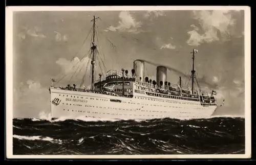 AK Passagierschiff Der Deutsche vom Norddeutschen Lloyd Bremen auf See