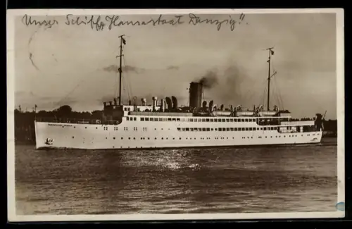 AK Passagierschiff M.S. Hansestadt Danzig querab von Backbord