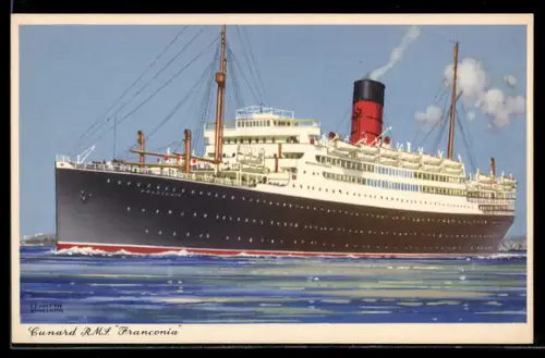Künstler-AK Passagierschiff R.M.S. Franconia der Cunard White Star Line