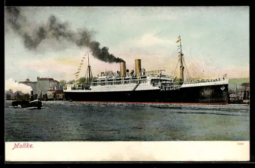 AK Passagierschiff Moltke im Hafen liegend