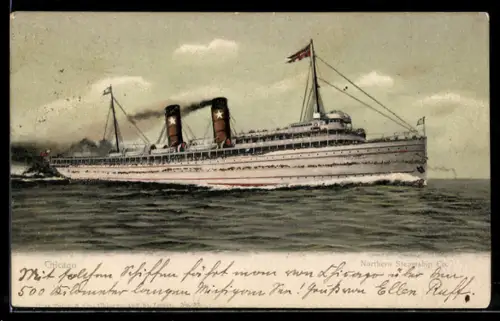 AK Passagierschiff North West der Northern Steamship Co. Chicago in voller Fahrt