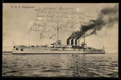 AK Linienschiff S.M.S. Helgoland unter Dampf, Kriegsschiff