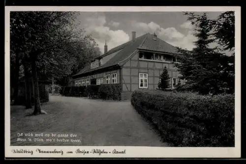 AK Wik, Tannenberg, Gasthaus Waldkrug am Kaiser-Wilhelm-Kanal, Bes. Chr. Hamann