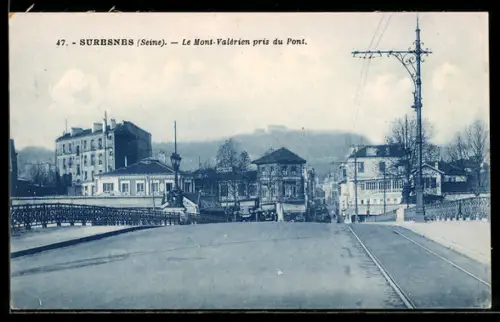 AK Suresnes /Seine, Le Mont-Valérien pris du Pont