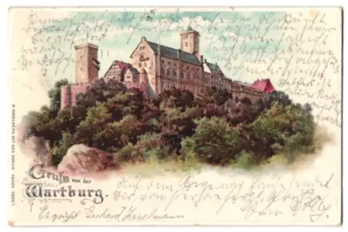 Relief-Lithographie Eisenach, Die Wartburg