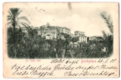 Relief-AK Bordighera, La Vieille Ville, Panorama