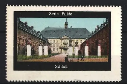 Reklamemarke Fulda, Schloss, historische Gebäudeansicht