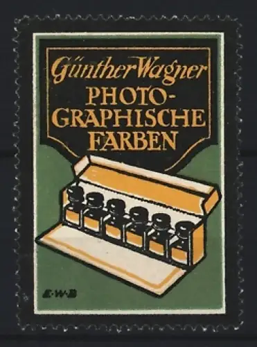 Reklamemarke Günther-Wagner, Photographische Farben, Farbtöpfe