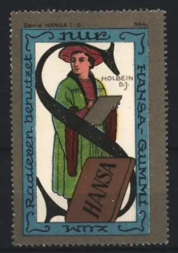 Reklamemarke Hansa-Radiergummi, Holbein d. J.