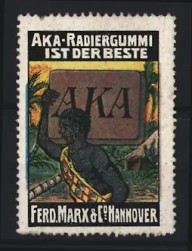 Reklamemarke Hannover, AKA-Radiergummi ist der Beste, Stammeskrieger mit Radiergummi