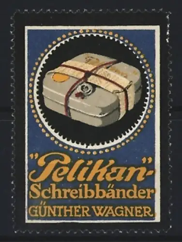 Reklamemarke Günther Wagner, Pelikan Schreibbänder, Paket mit Bändern