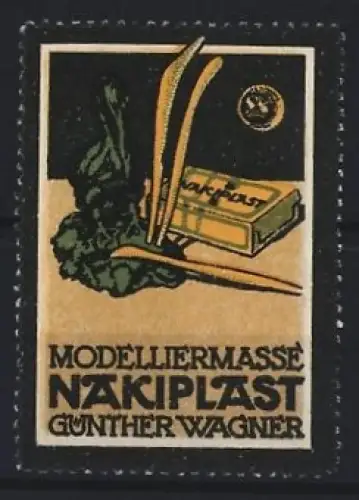 Reklamemarke Modelliermasse Nakiplast, Günther Wagner, Modellierwerkzeug