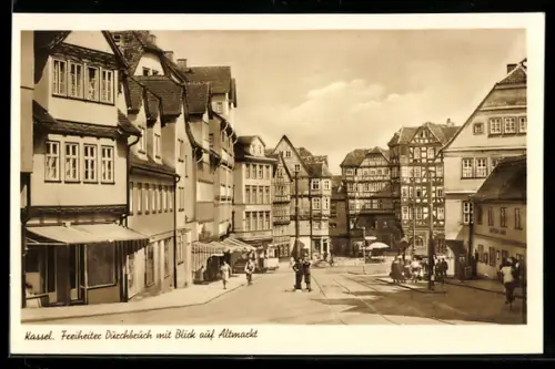 AK Kassel, Freiheiter Durchbruch, Blick auf Altmarkt