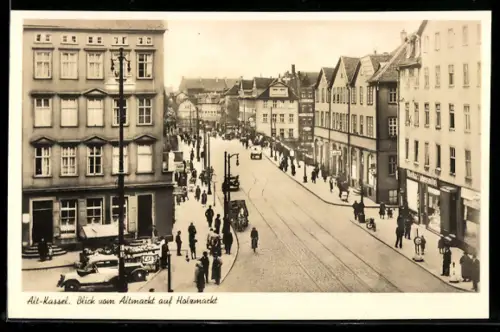AK Kassel, Blick vom Altmarkt auf Hohenmarkt