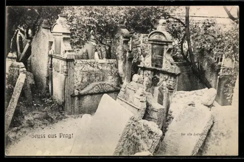 AK Prag, der alte Judenfriedhof