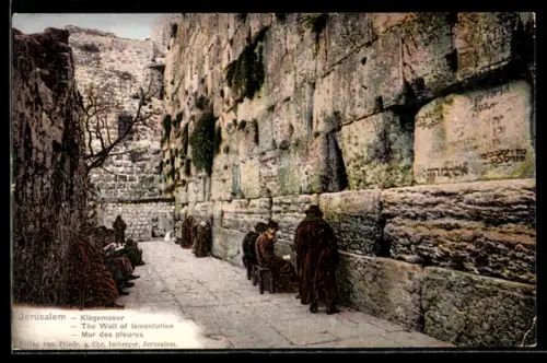 AK Jerusalem, Juden beten an der Klagemauer