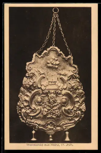 AK Thoraschild aus Mainz, 17. Jahrhundert, Judaica