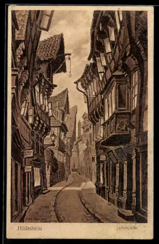 Künstler-AK Hildesheim, Judenstrasse