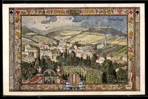 Künstler-AK Wien, 10. Deutsches Sängerbundesfest 1928, Ansicht von Grinzing