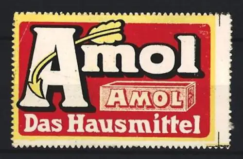 Reklamemarke Amol, Kräftigungspräparat, Pfeil und Packung