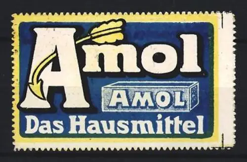 Reklamemarke Amol, Kräftigungspräparat, Pfeil und Schriftzug