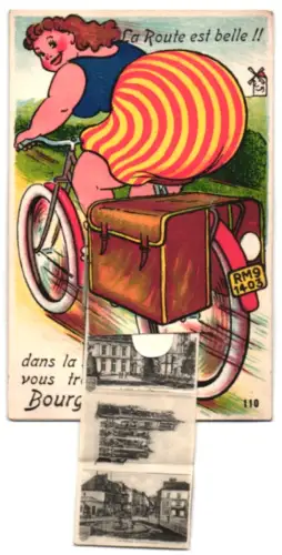 Leporello-AK Bourges, Le Canal d`Auron, Le Cathdrale