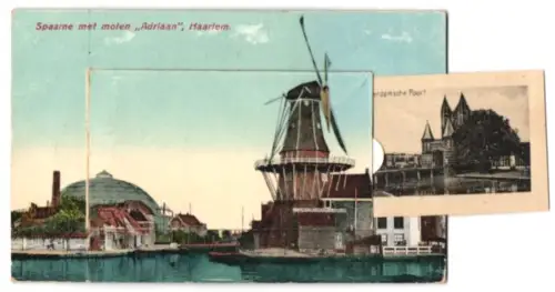 Leporello-AK Haarlem, Groote Kerk, Kathedraal, Hertenkamp