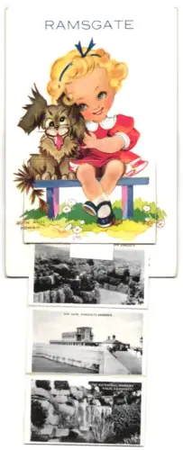 Leporello-AK Ramsgate, Winterstoke Gardens, The Chine, View from the Sea