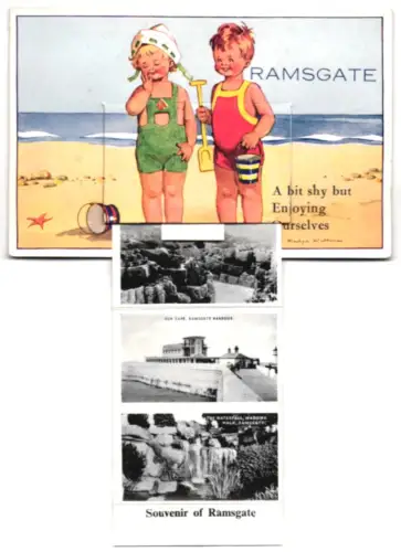 Leporello-AK Ramsgate, New Underhill Promenade, Swimming Pool, The Chine