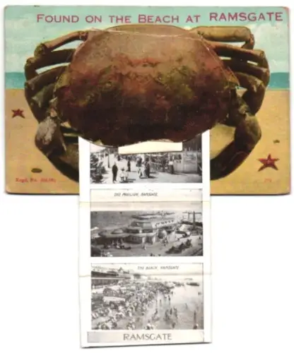 Leporello-AK Ramsgate, Pegwell Bay, Ellington Park, Lighthouse