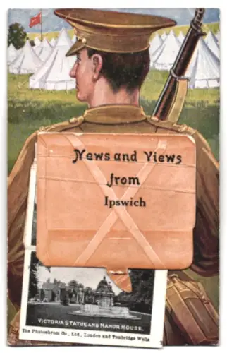 Leporello-AK Ipswich, Stoke Bridge, Orwell, St. Mary Church