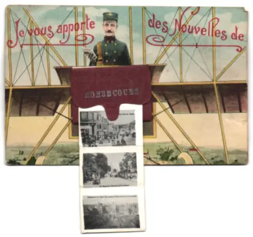 Leporello-AK Bonsecours, La Place de l`Eglise, Tramway