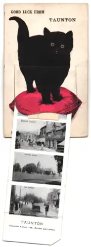 Leporello-AK Taunton, Tone Bridge, Fore Street, Bridge Street