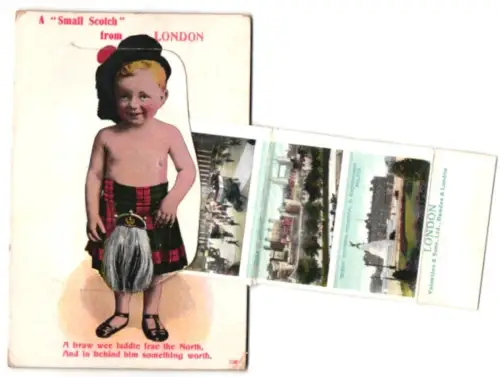 Leporello-AK London, Westminster Abbey, St. Pauls Cathedral, Bank of England