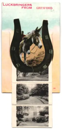 Leporello-AK Gresford, Churchm Bridge, High Street