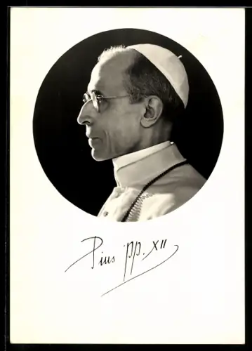 AK Profil-Portrait von Papst Pius XII.