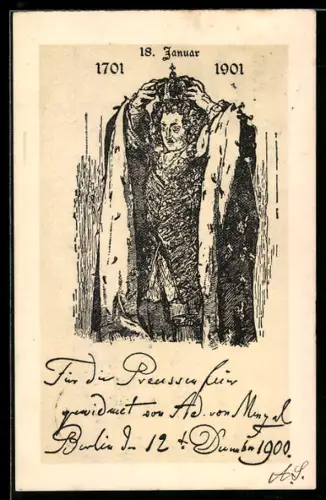 AK Krönung des König Friedrich I. von Preussen, 200 Jahre Königreich Preussen 1901