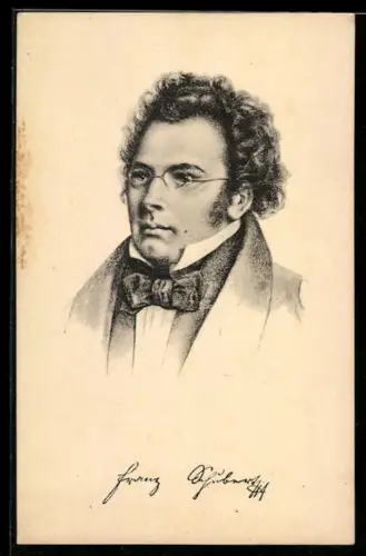 AK Komponist Franz Schubert im Anzug, Porträt