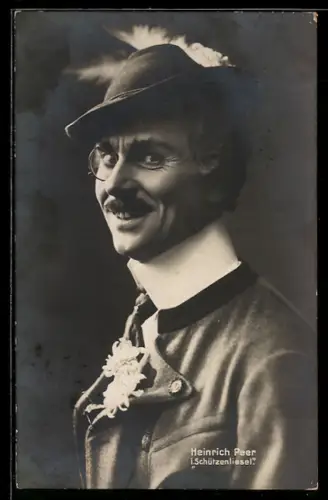 AK Operette i. Schützenliesel, Schauspieler Heinrich Peer