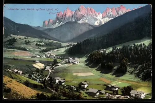 AK Villnöstal, Panorama mit Geislerspitzen